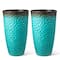 Glitzhome® Oversized Turquoise Honeycomb Textured Tall Plastic Planters, 2ct.